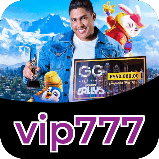 Interface do aplicativo vip777 mostrando jogos disponíveis no iOS e Android